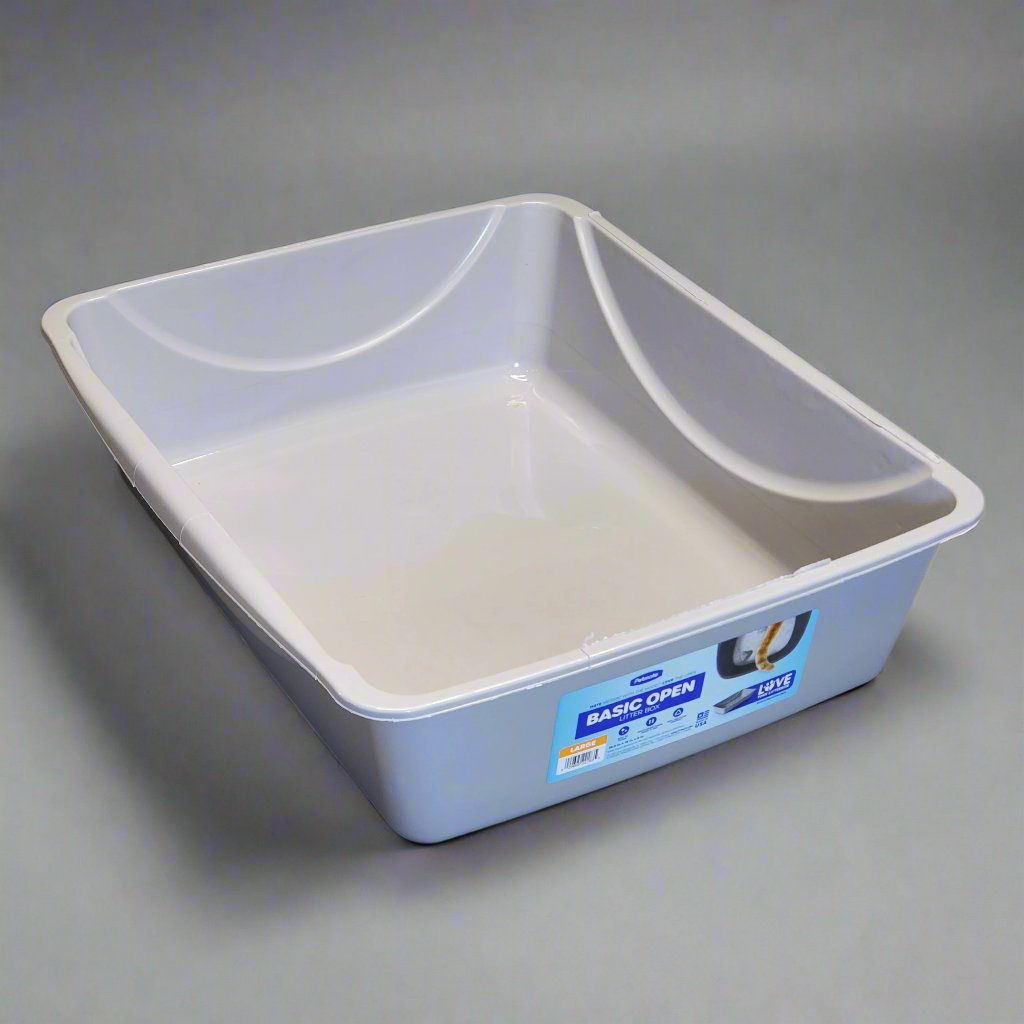 ZA@ PETMATE Basic Open Cat Litter Pan Grey Large 15"x18.5" 22183 B