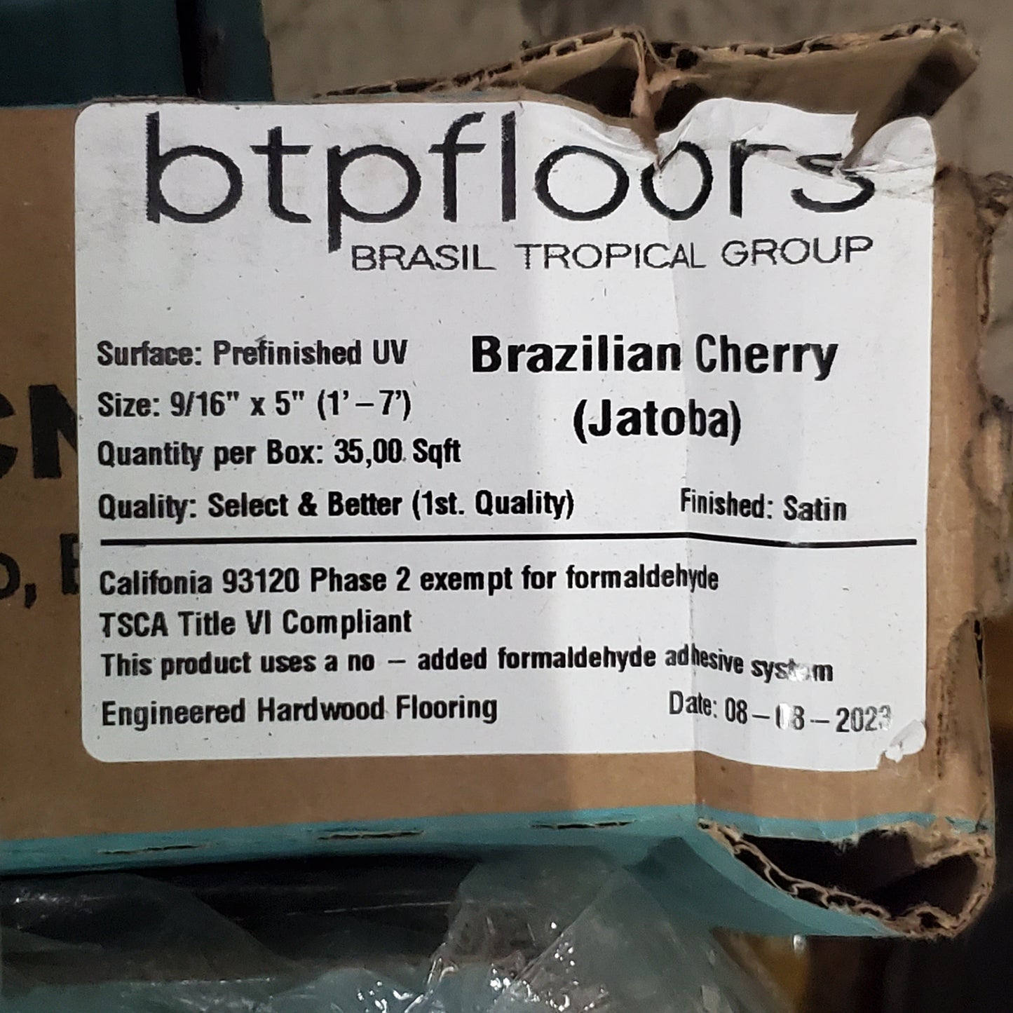 ZA@ BTPFLOORS (12 Boxes) Engineered Hard Wood Flooring Brazilian Cherry 9/16" x 5" 35 Sq Ft (Some Damaged)