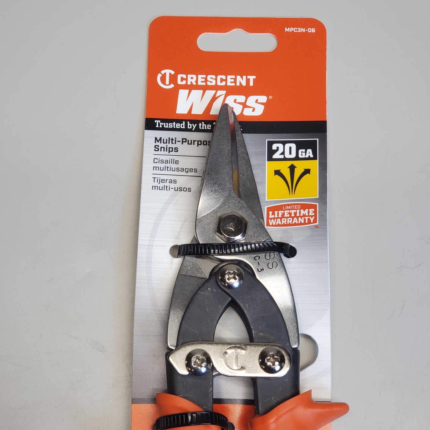 WISS Crescent 9 in Multi-Purpose Aviation Snips Orange Handle MPC3N-06