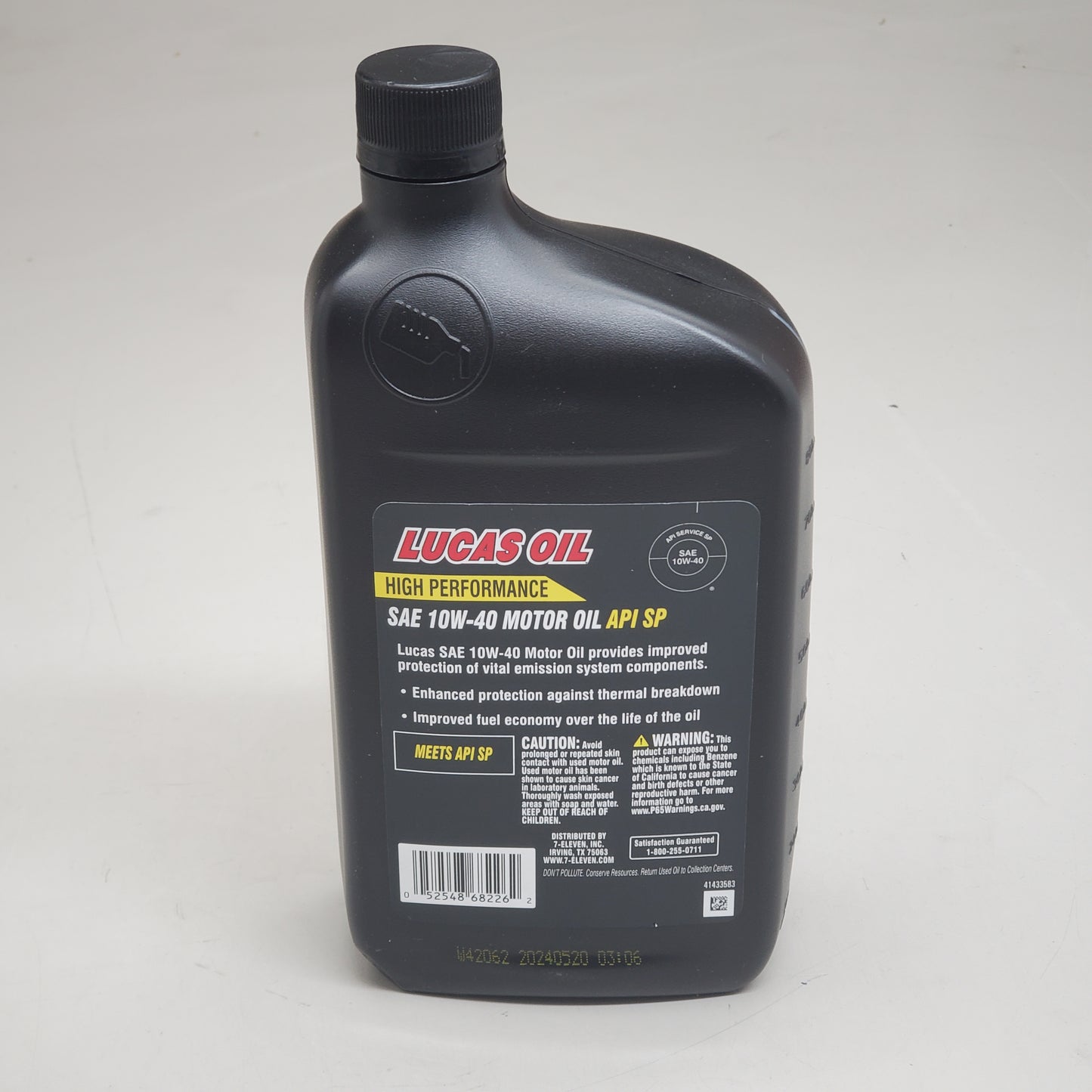 7 ELEVEN (6 PACK) SAE 10W-40 Motor Oil API SP High Milage 1 Quart MFD 05/24 (New Other)