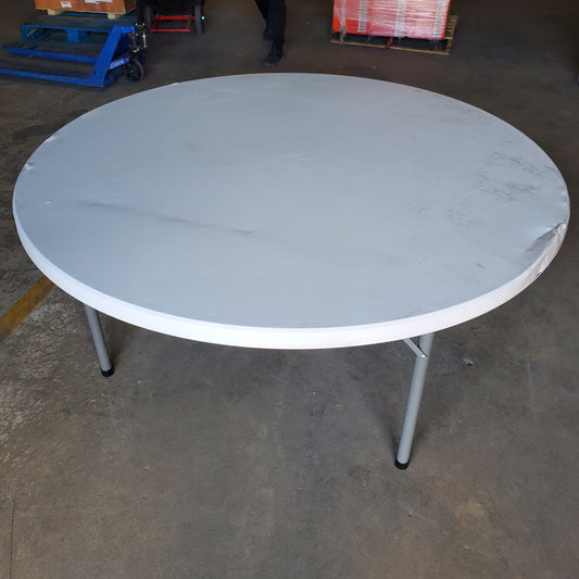 ZA@ Portable Round Table 70" Diameter W/ Fold Out Legs (Damaged)