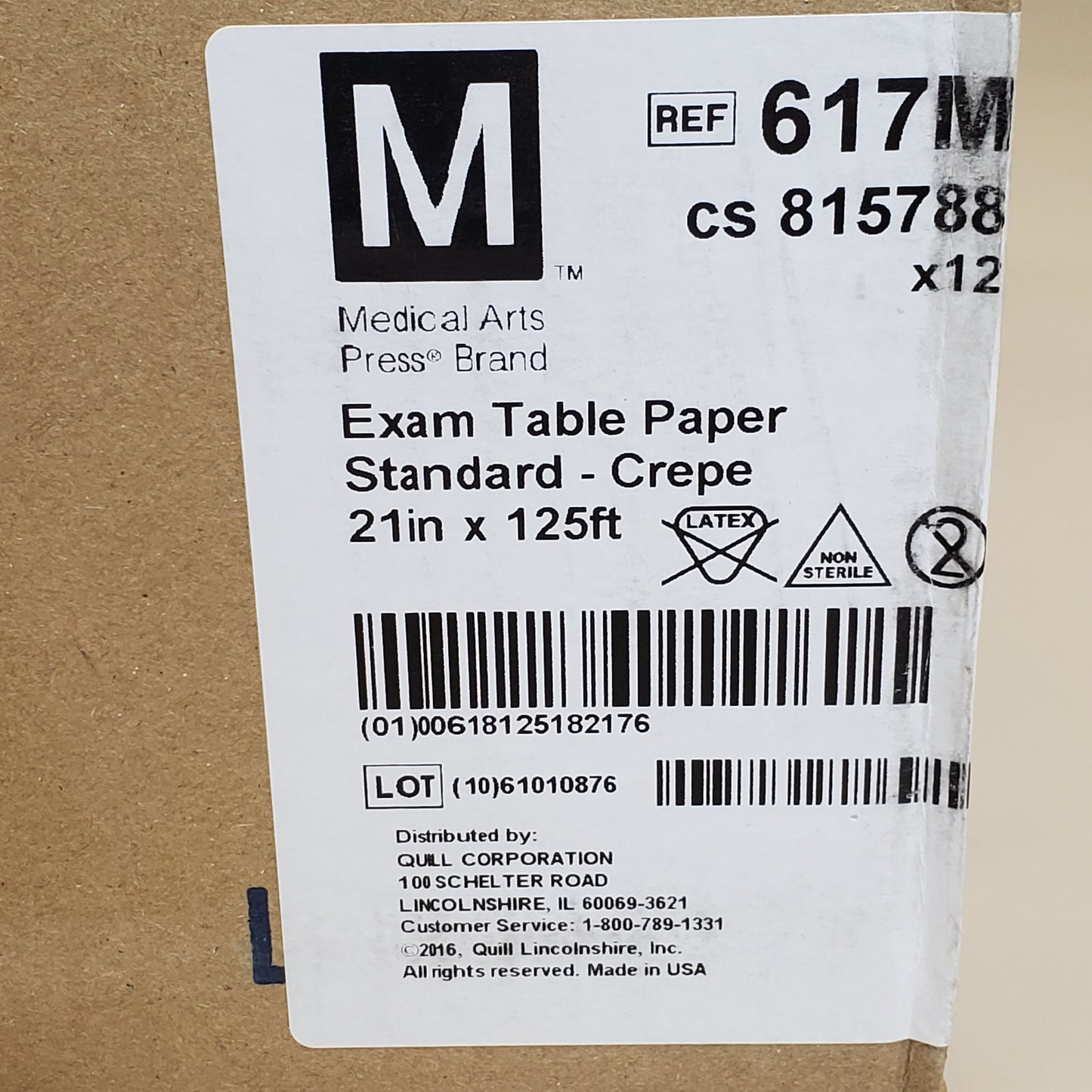 QUILL Medical Arts Press (12 Pack) Exam Table Paper Standard Crepe 21"x125' 617M