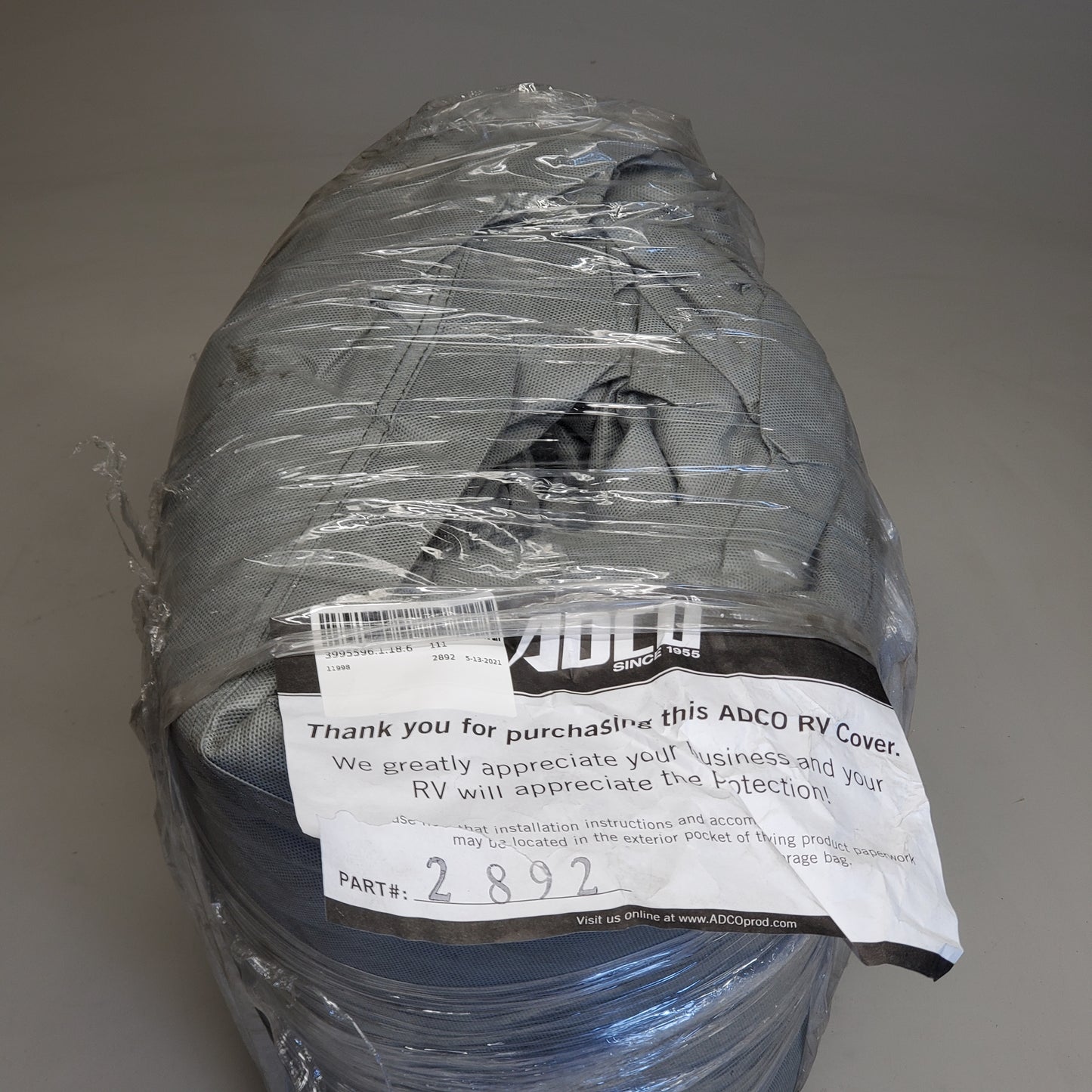 ADCO Folding Trailer Cover 100% Breathable Polypropylene 10ft-12ft 2892 (New Other Damaged Box)