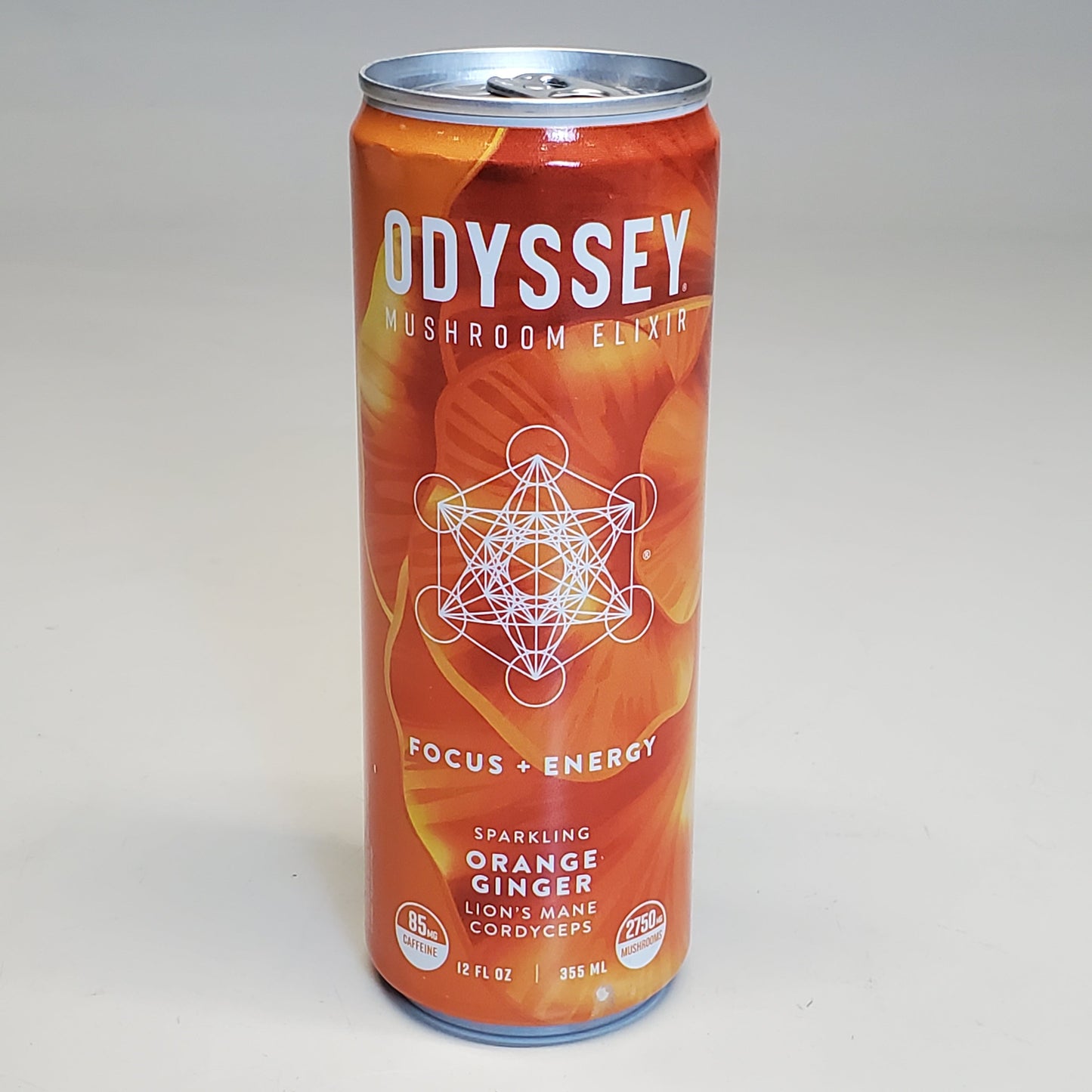 ZA@ ODYSSEY 12-PACK Mushroom Elixir Sparkling Drink Focus + Energy Orange Ginger 12 fl oz BB 03/25 (New Other) H