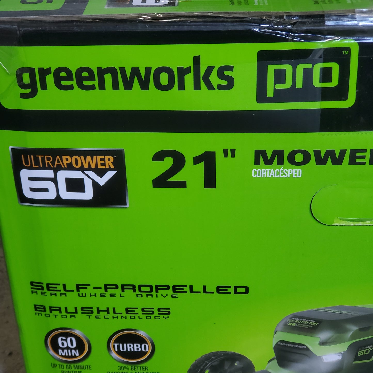 ZA@ GREENWORKS Pro Self Propelled Lawn Mower 21" 60V W/ 2 Batteries & Charger MO60L424 B