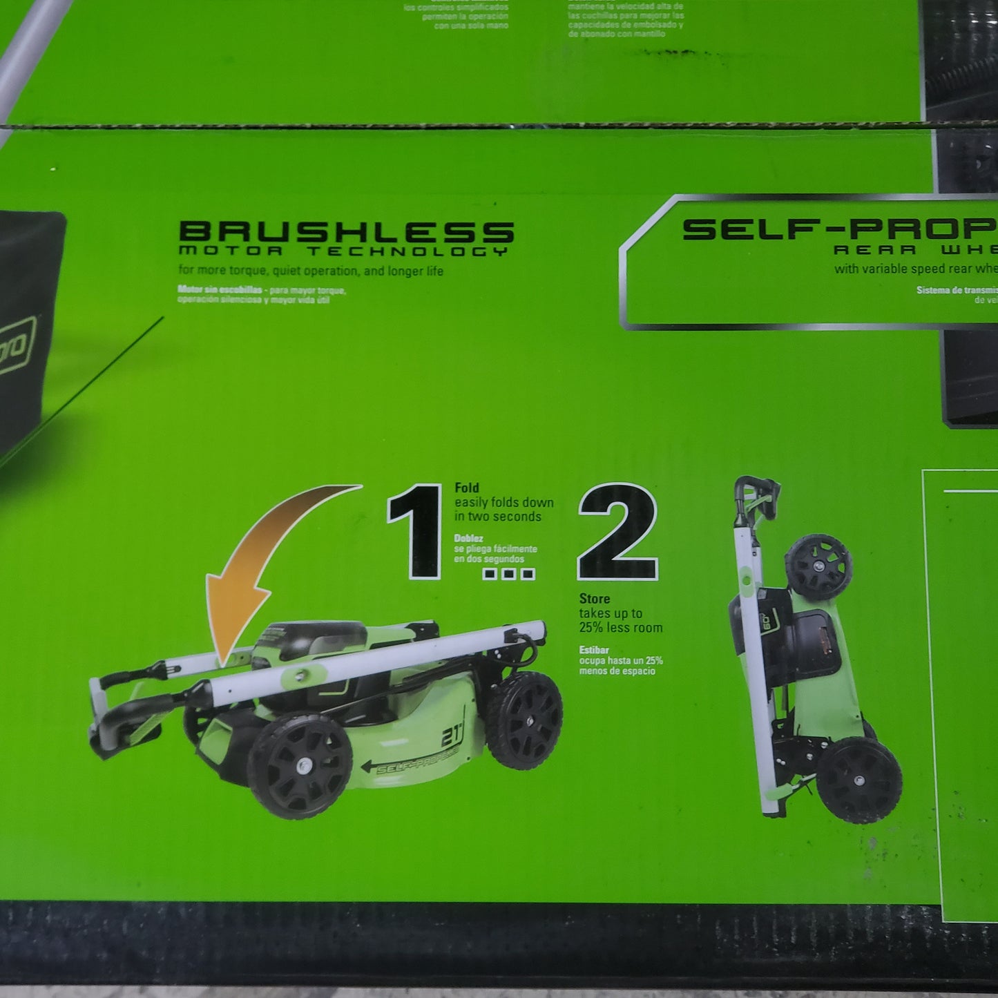 ZA@ GREENWORKS Pro Self Propelled Lawn Mower 21" 60V W/ 2 Batteries & Charger MO60L424 B