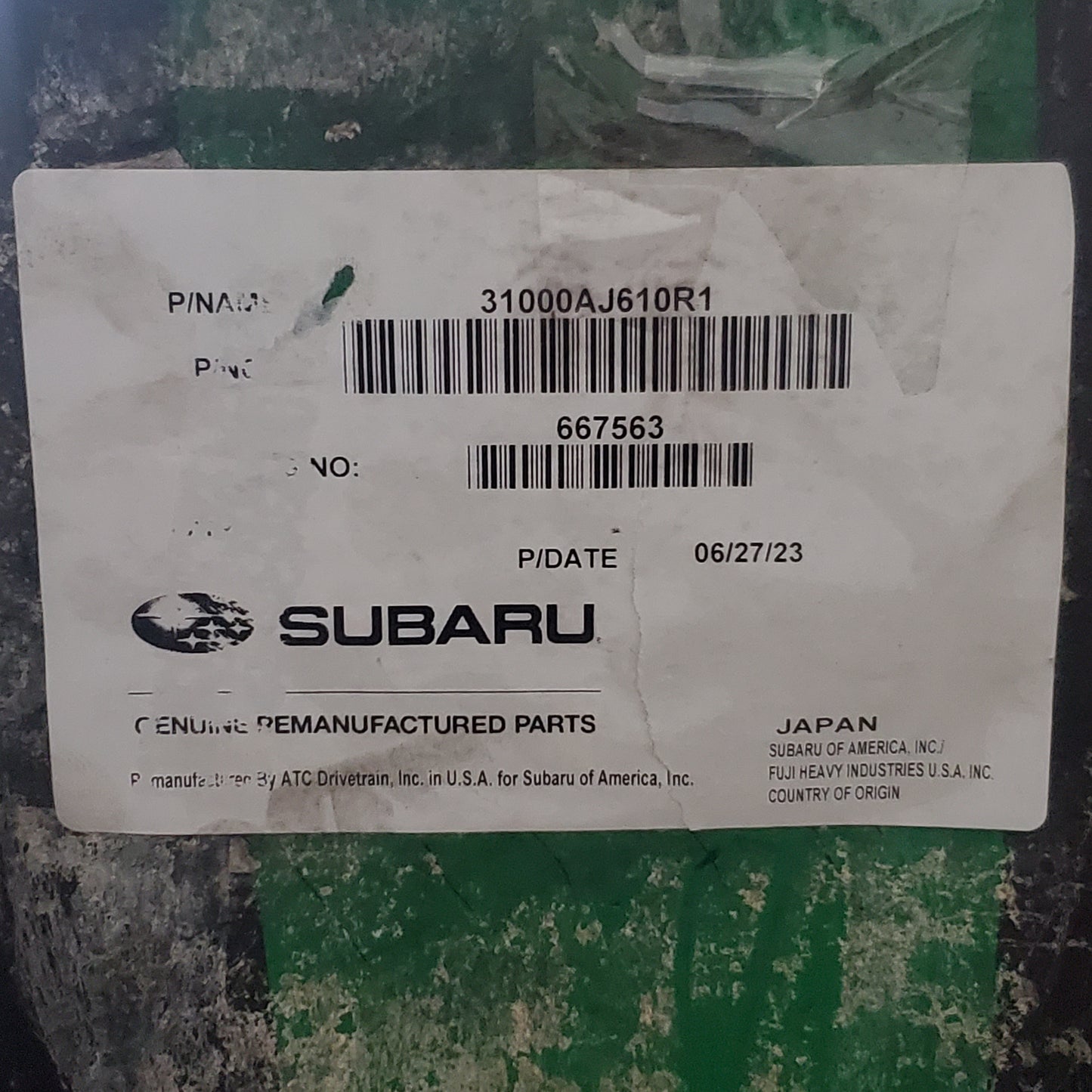 ZA@ SUBARU Transmission Core & Torque Converter 31000AJ610R1 (AS-IS)