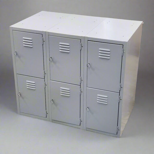 DIVERSIFIED WOODCRAFTS Forum Locker Base 6 Compartment 3 Tier 2 Row Grey 31" H x 36" W x 21" D LB-6