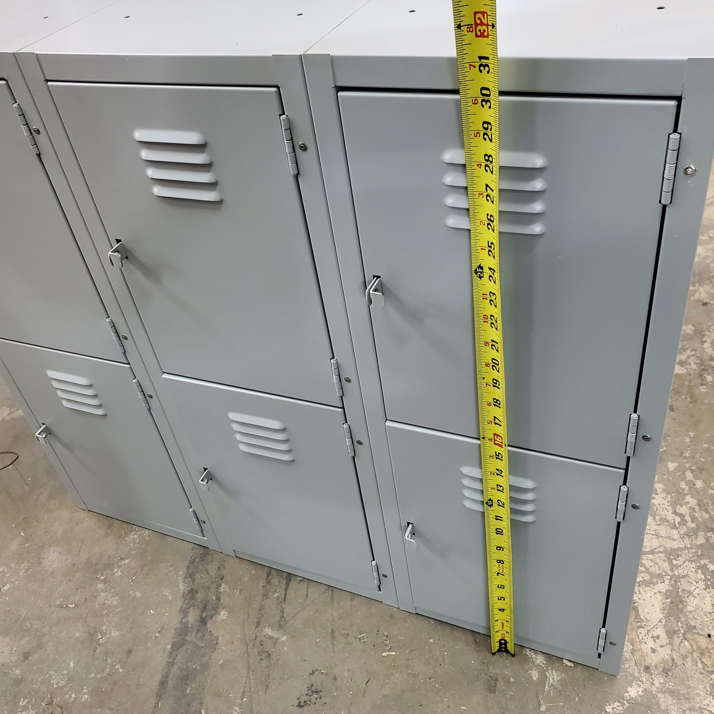 ZA@ DIVERSIFIED WOODCRAFTS Forum Locker Base 6 Compartment 3 Tier 2 Row Grey 31" H x 36" W x 21" D LB-6 (Damaged)