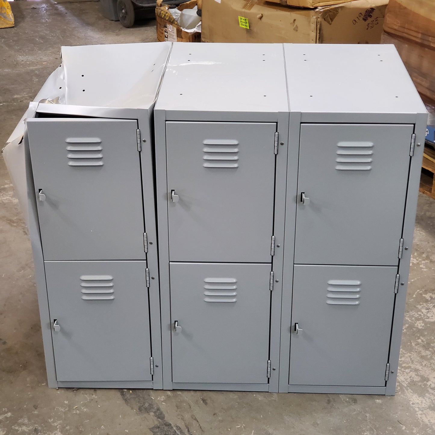 ZA@ DIVERSIFIED WOODCRAFTS Forum Locker Base 6 Compartment 3 Tier 2 Row Grey 31" H x 36" W x 21" D LB-6 (Damaged)