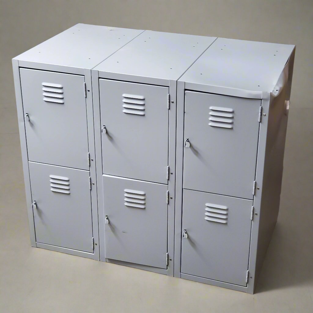 ZA@ DIVERSIFIED WOODCRAFTS Forum Locker Base 6 Compartment 3 Tier 2 Row Grey 31" H x 36" W x 21" D LB-6 (Minor Damaged)