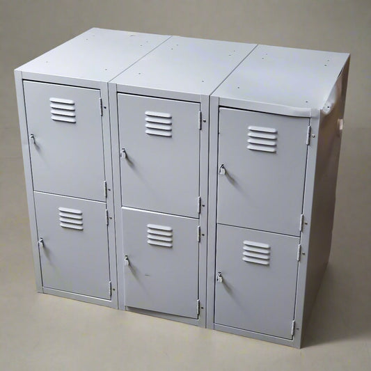 ZA@ DIVERSIFIED WOODCRAFTS Forum Locker Base 6 Compartment 3 Tier 2 Row Grey 31" H x 36" W x 21" D LB-6 (Minor Damaged)