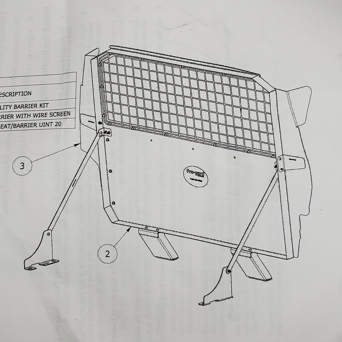 PRO-GARD INDUSTRIES Pro-Cell (2) Barrier & (2) Wing Kit P1000 for Ford interceptor 2020-Current P1000UINT20AOSB (New Other)