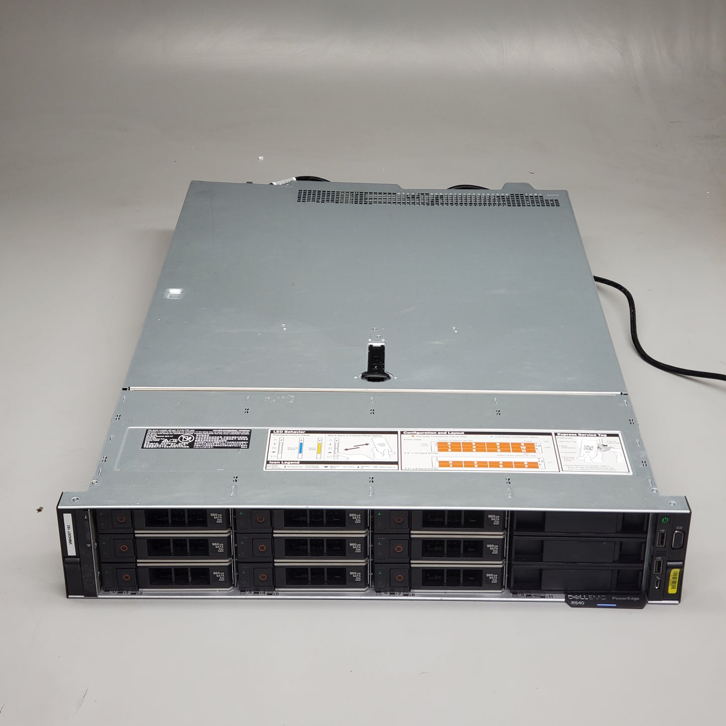 DELL EMC E46S R540 PowerEdge Rack Server 384GB RAM 2x2.2Ghz Gold 8.64TB SSD (Pre-Owned))