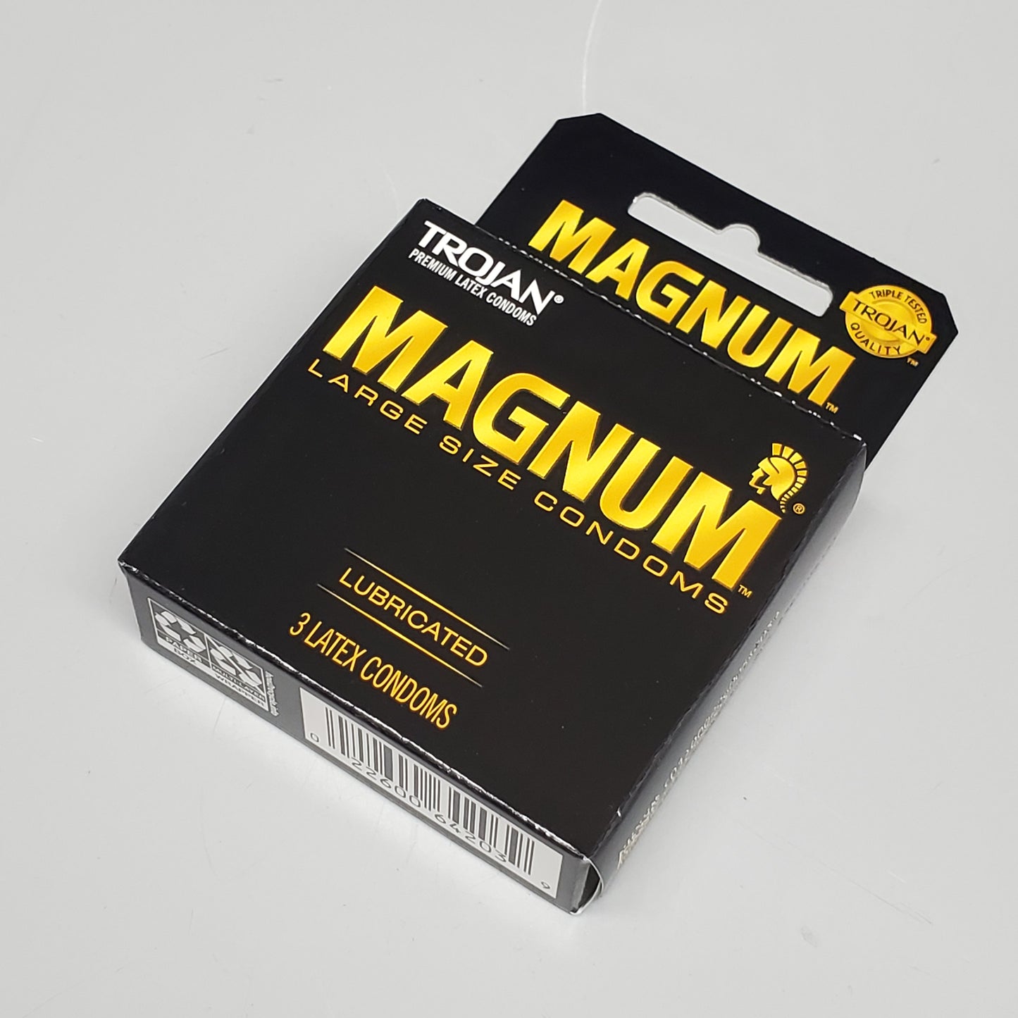 TROJAN (6 Boxes of 3, 18 Total) Magnum Lubricated Large Size Latex Condoms BB 02/29