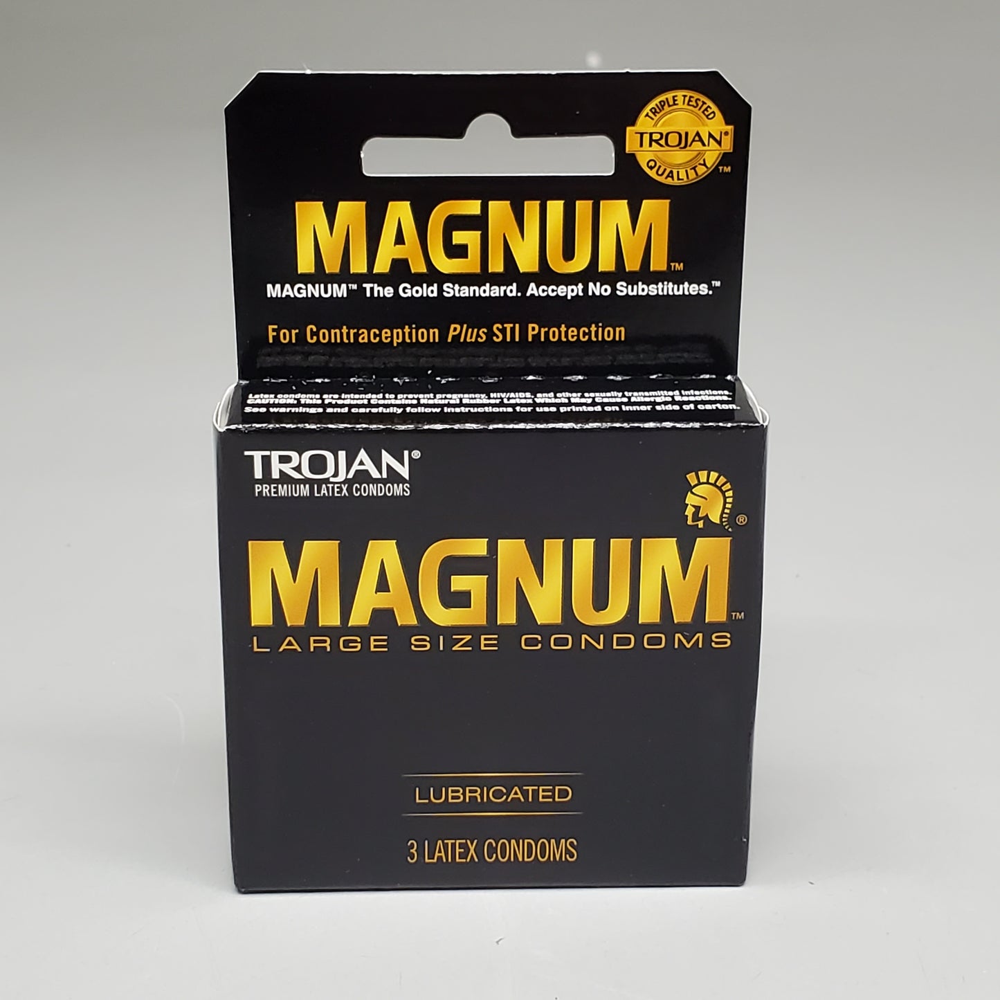 TROJAN (6 Boxes of 3, 18 Total) Magnum Lubricated Large Size Latex Condoms BB 02/29