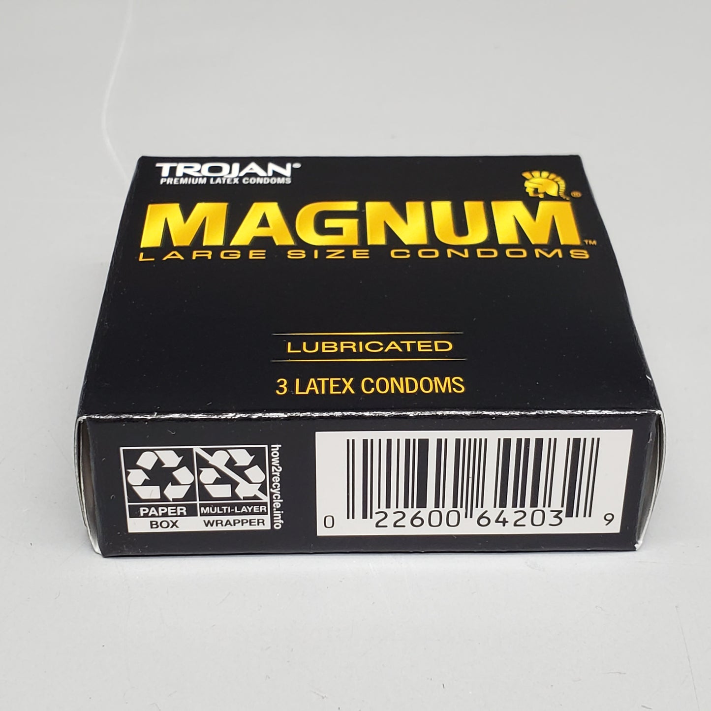 TROJAN (6 Boxes of 3, 18 Total) Magnum Lubricated Large Size Latex Condoms BB 02/29