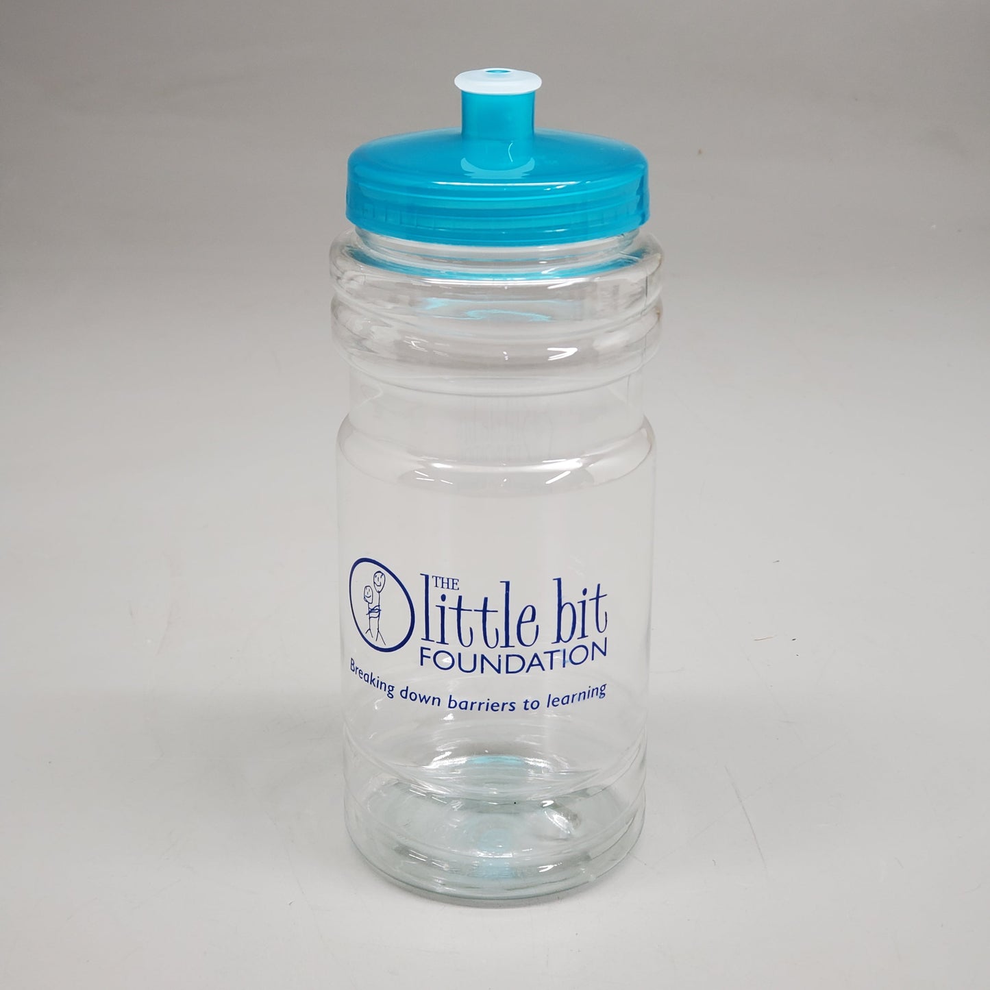 ZA@ Water Bottle (150 Pack) Clear W/ Surf Blue Top 20oz 3388-004 (Adv. The Little Bit Foundation) F