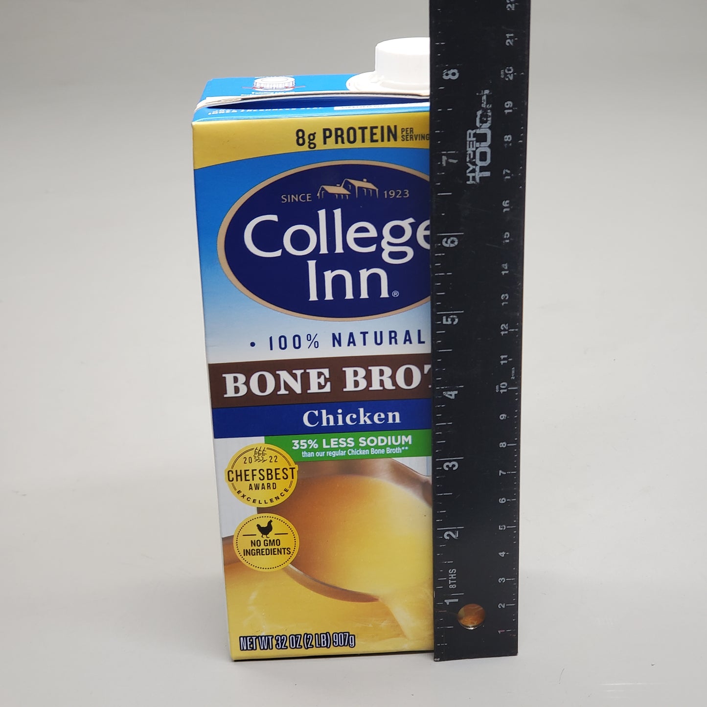 COLLEGE INN (12 Pack) Chicken Bone Broth Reduced Sodium 32 OZ 25080 BB: 12/25