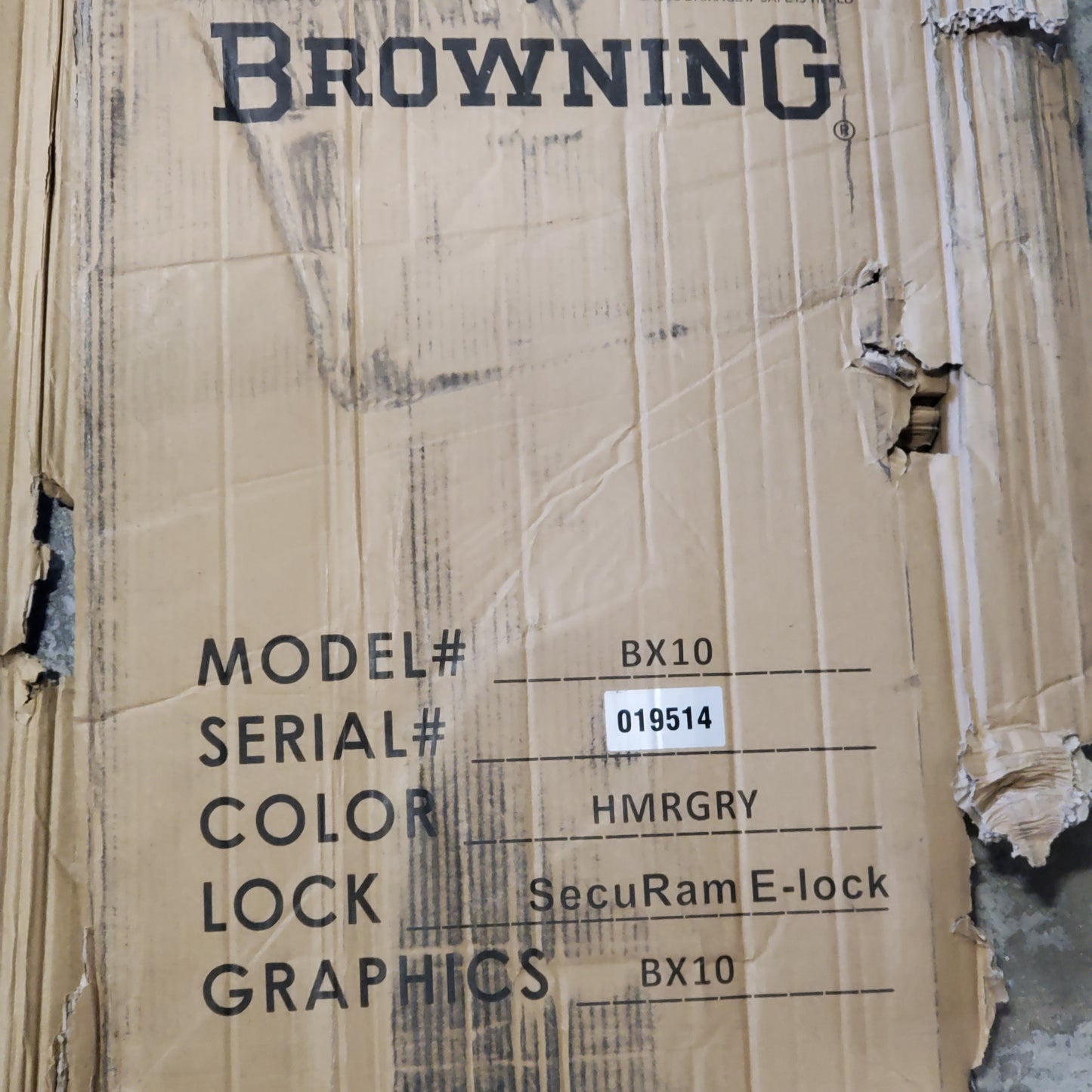 ZA@ BROWNING Gun Safe 18"Wx15.5"Dx58"H 2024 Dark Gray BX10 (AS-IS Minor Dings, Scuffs, Unable to Open )