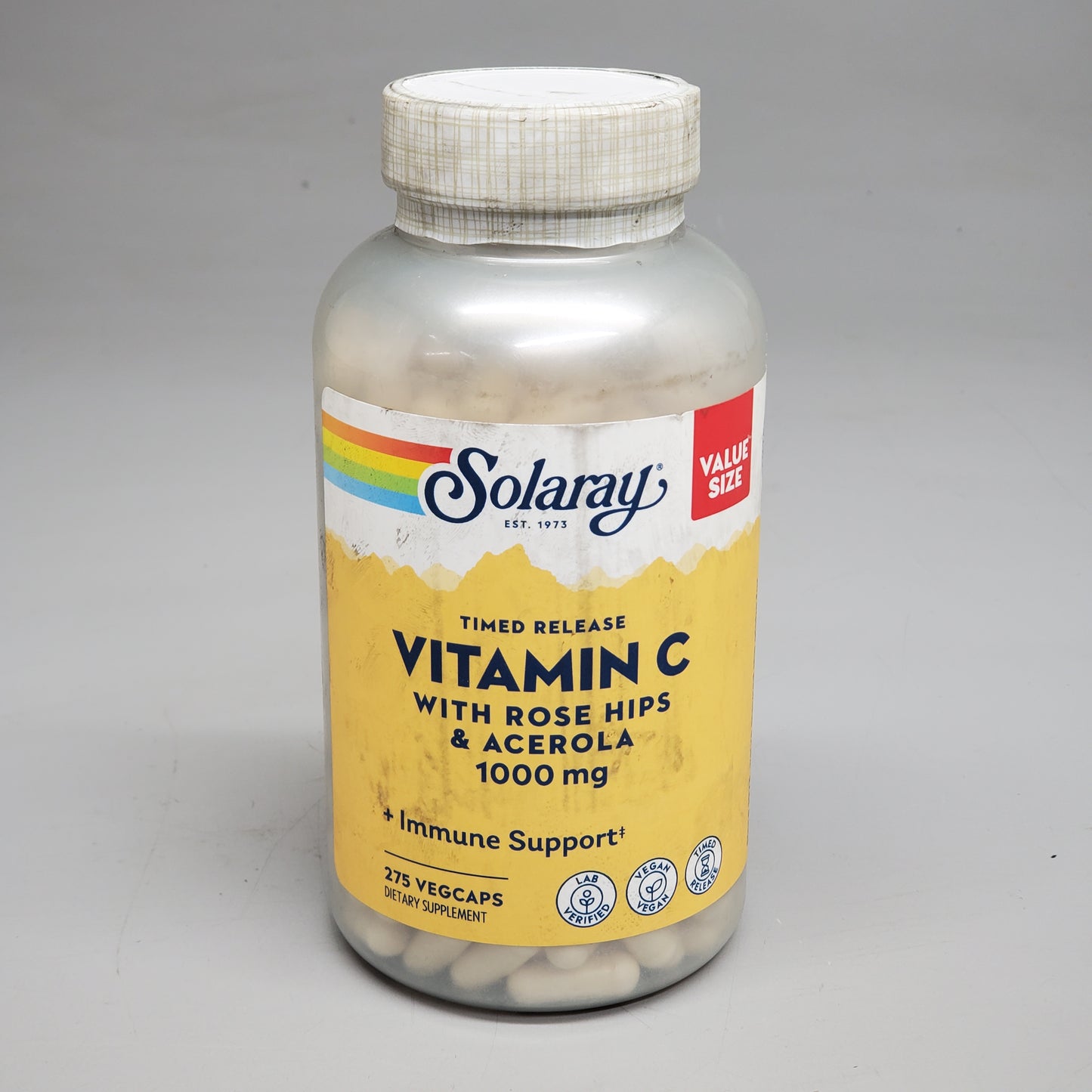 SOLARAY (5 Pack) Timed Release Vitamin C W/ Rose Hips & Acerola 275 Caps 1000 mg BB07/27 (Smashed Bottles)