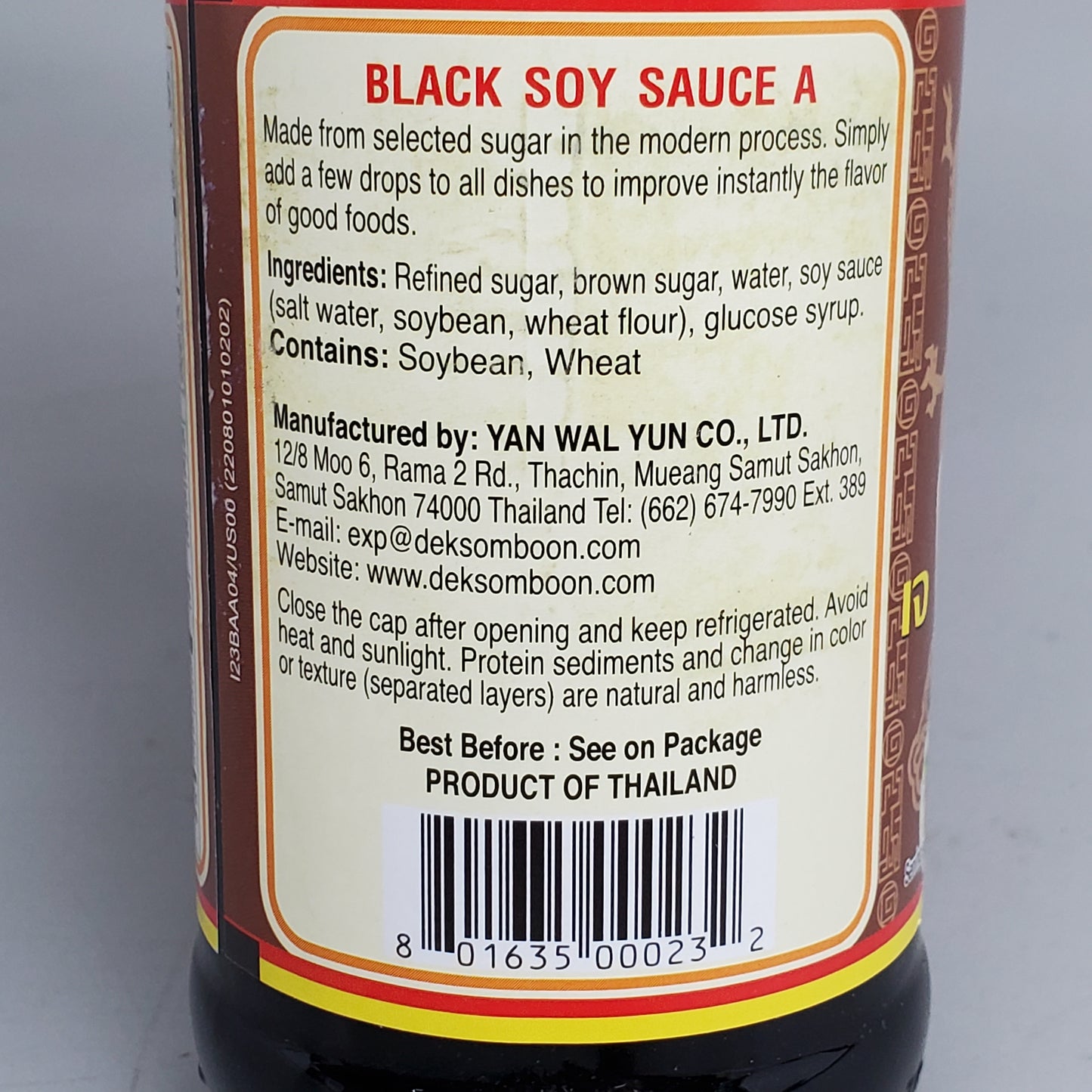 HEALTHY BOY Thai Black Soy Sauce A 14.82 oz Product of Thailand BB01/26