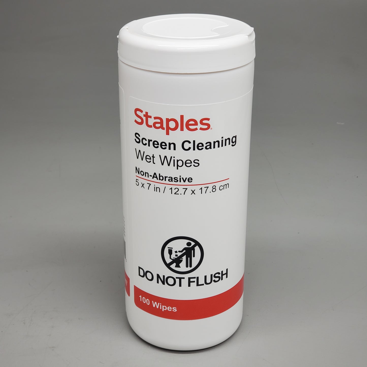 STAPLES (2 Pack) Screen Cleaning Wet Wipes 100ct 5x7" ST61848 Non-Abrasive