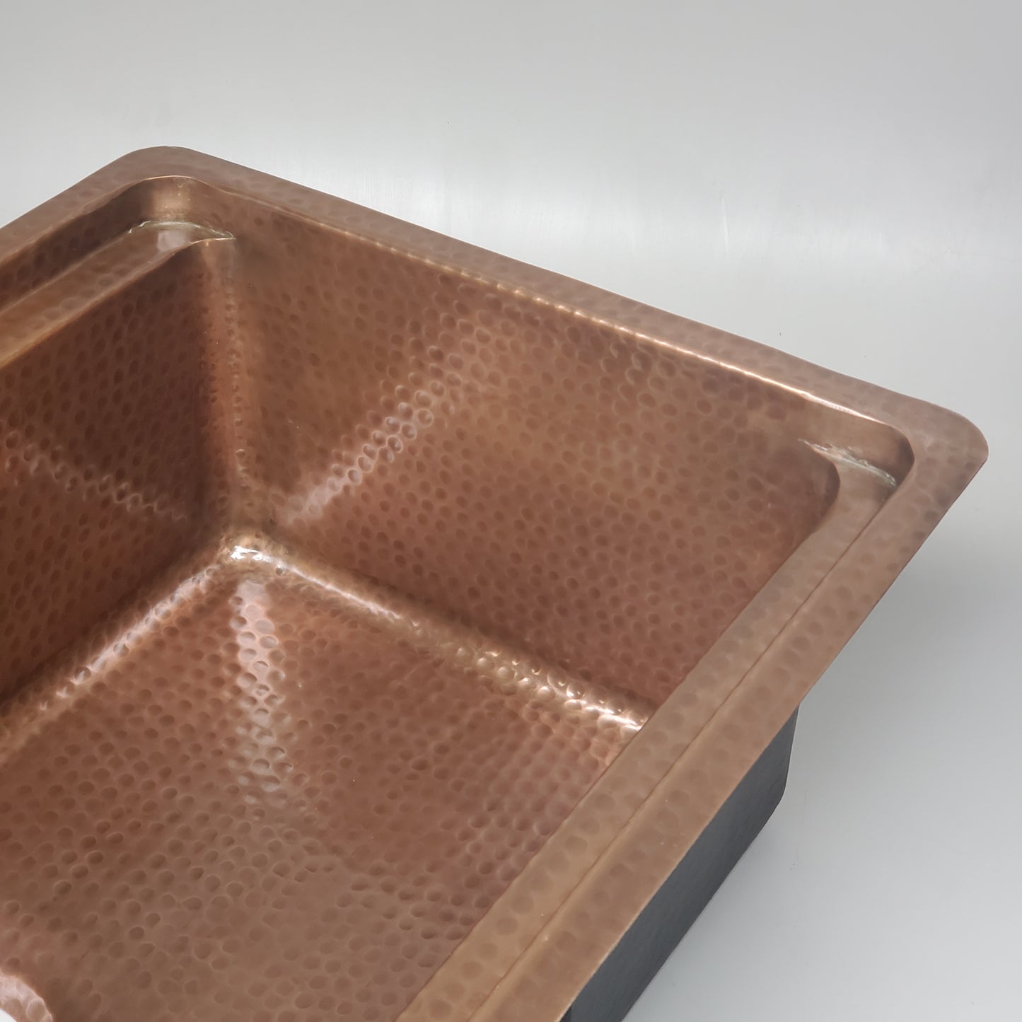 NANTUCKET Dual Mount 32 Inch Hammered Prepstation Copper Sink KCH-PS-3220