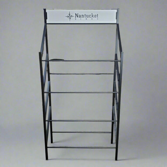 ZA@ NANTUCKET 4 Sink Display Stand Black 35" Wide x 72" Tall