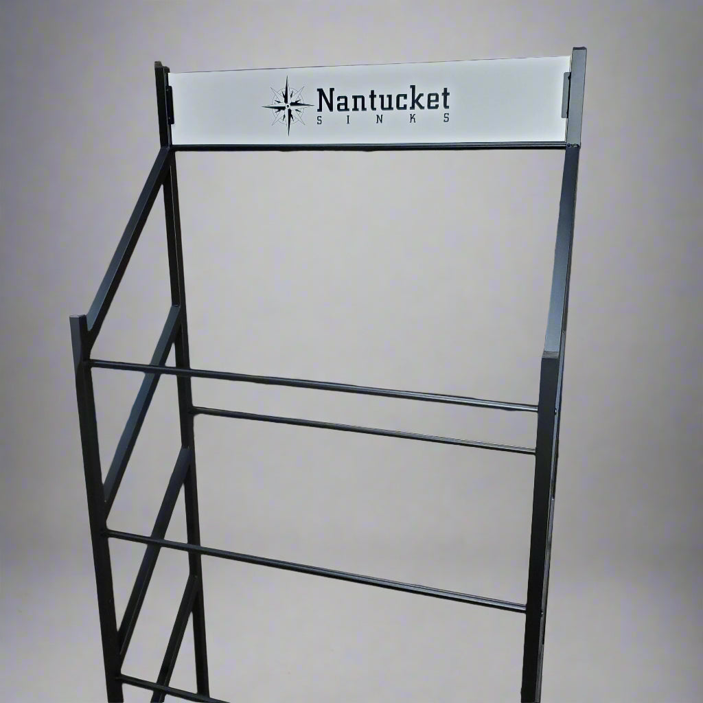 ZA@ NANTUCKET 4 Sink Display Stand Black 35" Wide x 72" Tall