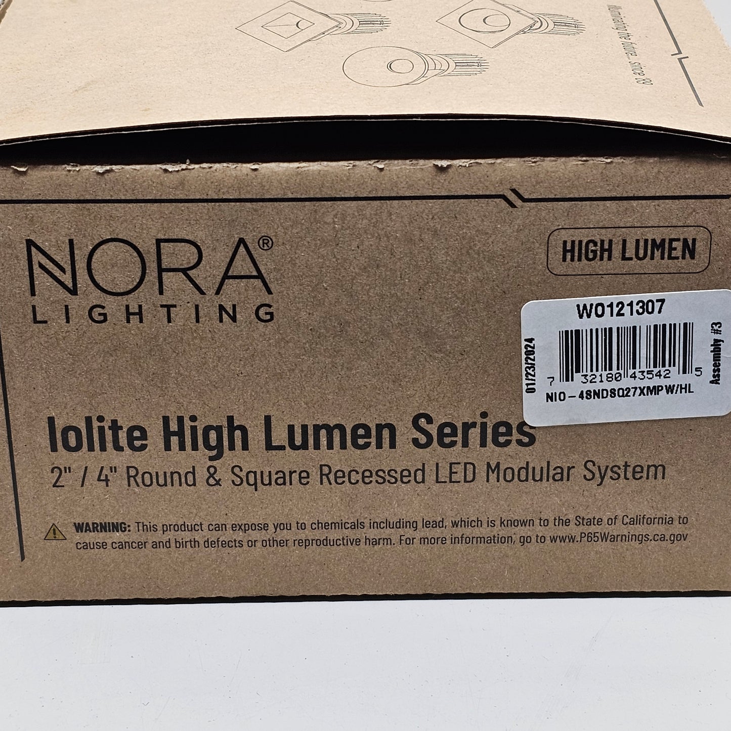 NORA LIGHTING Lolite 4" LED Square Recessed Trim 1000 Lumens