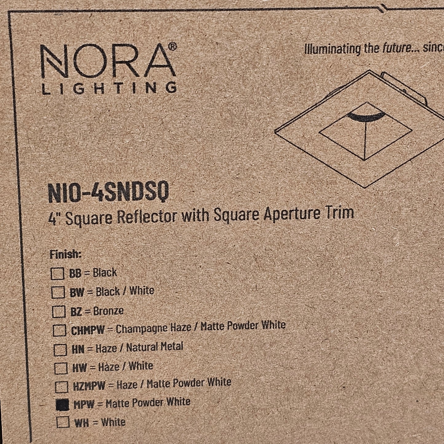 NORA LIGHTING Lolite 4" LED Square Recessed Trim 1000 Lumens