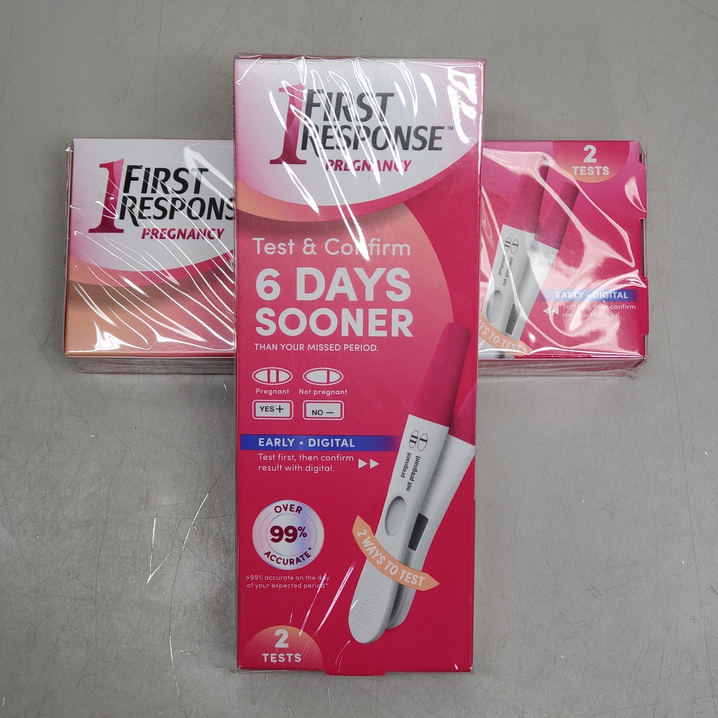 ZA@ FIRST RESPONSE (4 Tests) Pregnancy 6 Days Sooner Test & Confirm BB10/25 (Distressed Box) D