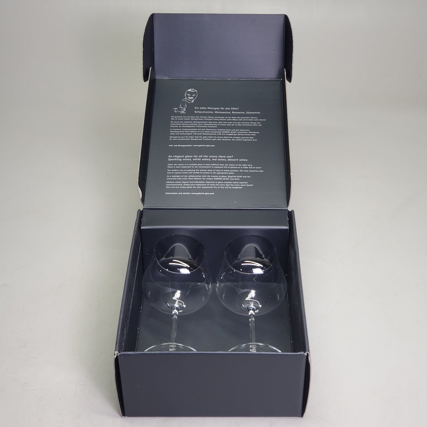 GABRIEL GLAS (2 Piece) StandArt Crystal Wine Glasses with Gift Box 16 oz