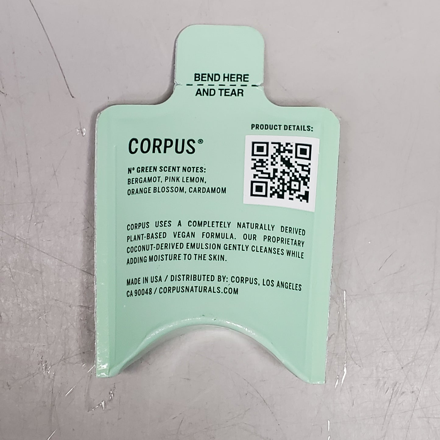 CORPUS (500 Pack) Natural Body Wash 0.5 fl oz Nº Green Hotel/Sample Size