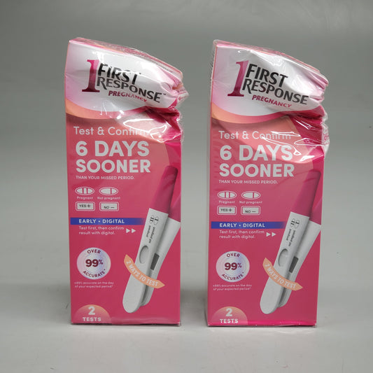 ZA@ FIRST RESPONSE (4 Tests) Pregnancy 6 Days Sooner Test & Confirm BB10/25 (Distressed Box) E