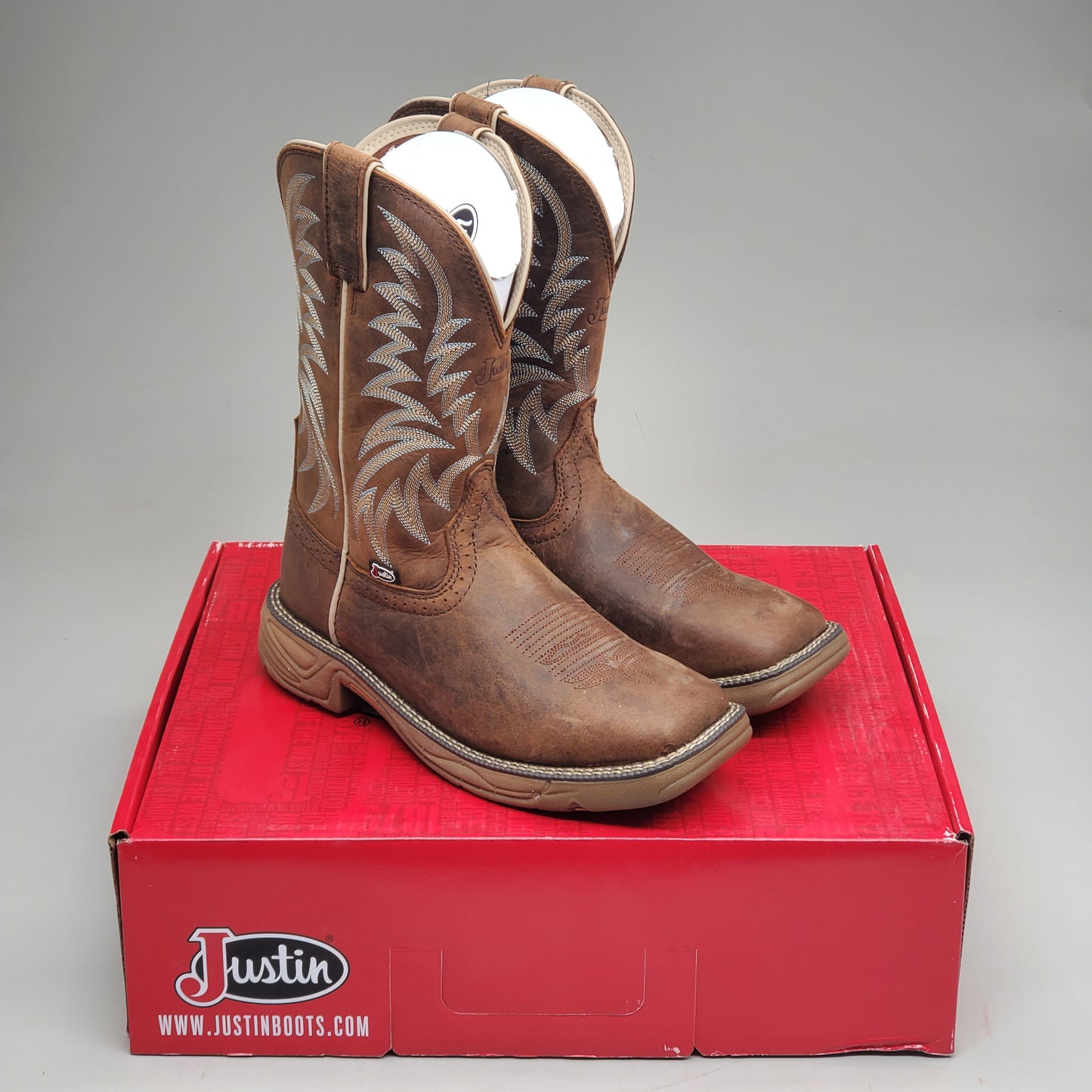 Justin Rush Hickory Brown Water Buffalo Boot Style#SE7400 Size Mens 8 EE