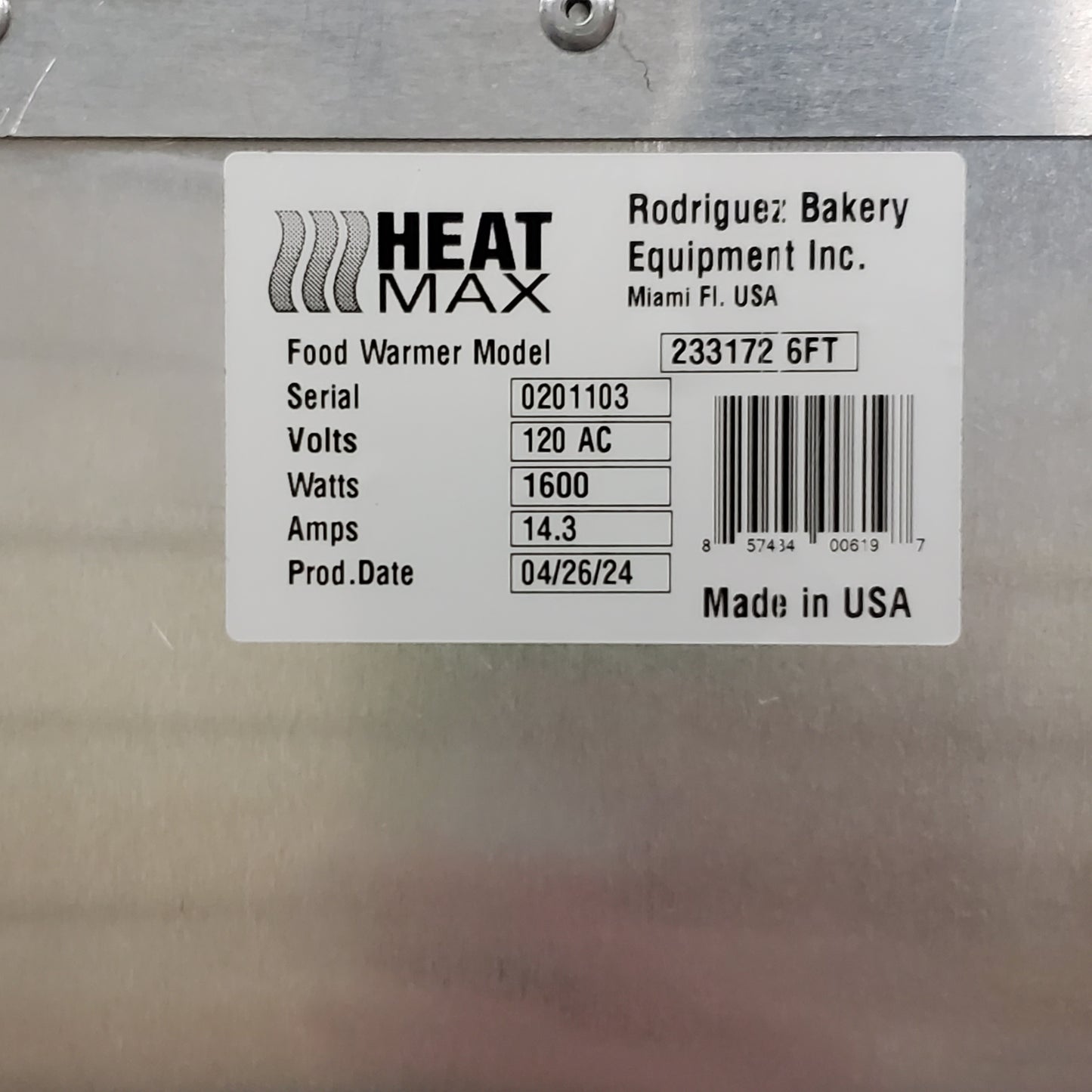 HEAT MAX Commercial Electric Food Warmer Holding Cabinet 6 Feet 233172