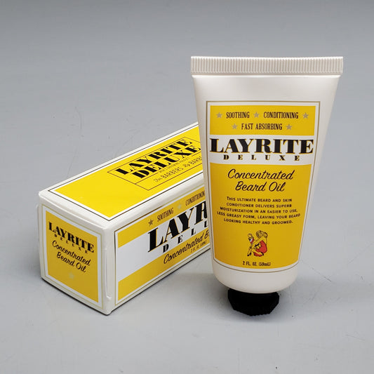 LAYRITE DELUXE Concentrated Beard Oil 2 fl oz Soothing Conditioning Fast Absorbing