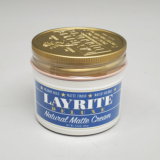 LAYRITE DELUXE Hair Natural Matte Cream 4.25 oz Med Hold Water Soluble