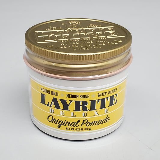 LAYRITE DELUXE Hair Original Pomade 4.25 oz Med Hold Med Shine Water Soluble