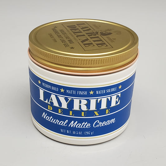 LAYRITE DELUXE Hair Natural Matte Cream 10.5 oz Med Hold Water Soluble