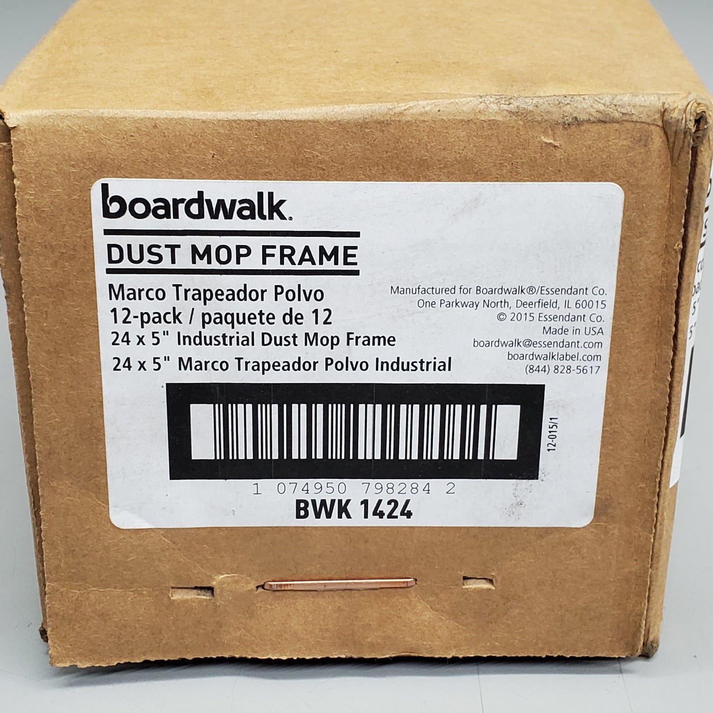 BOARDWALK (12 Pack) Dust Mop Frame 24" x 5" Zinc Plated Clip-On BWK1424