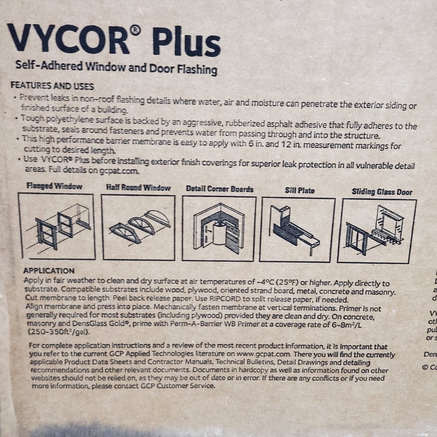 VYCOR Plus (2 Pack) Self Adhered Window And Door Flashing Sz 6” Roll Width