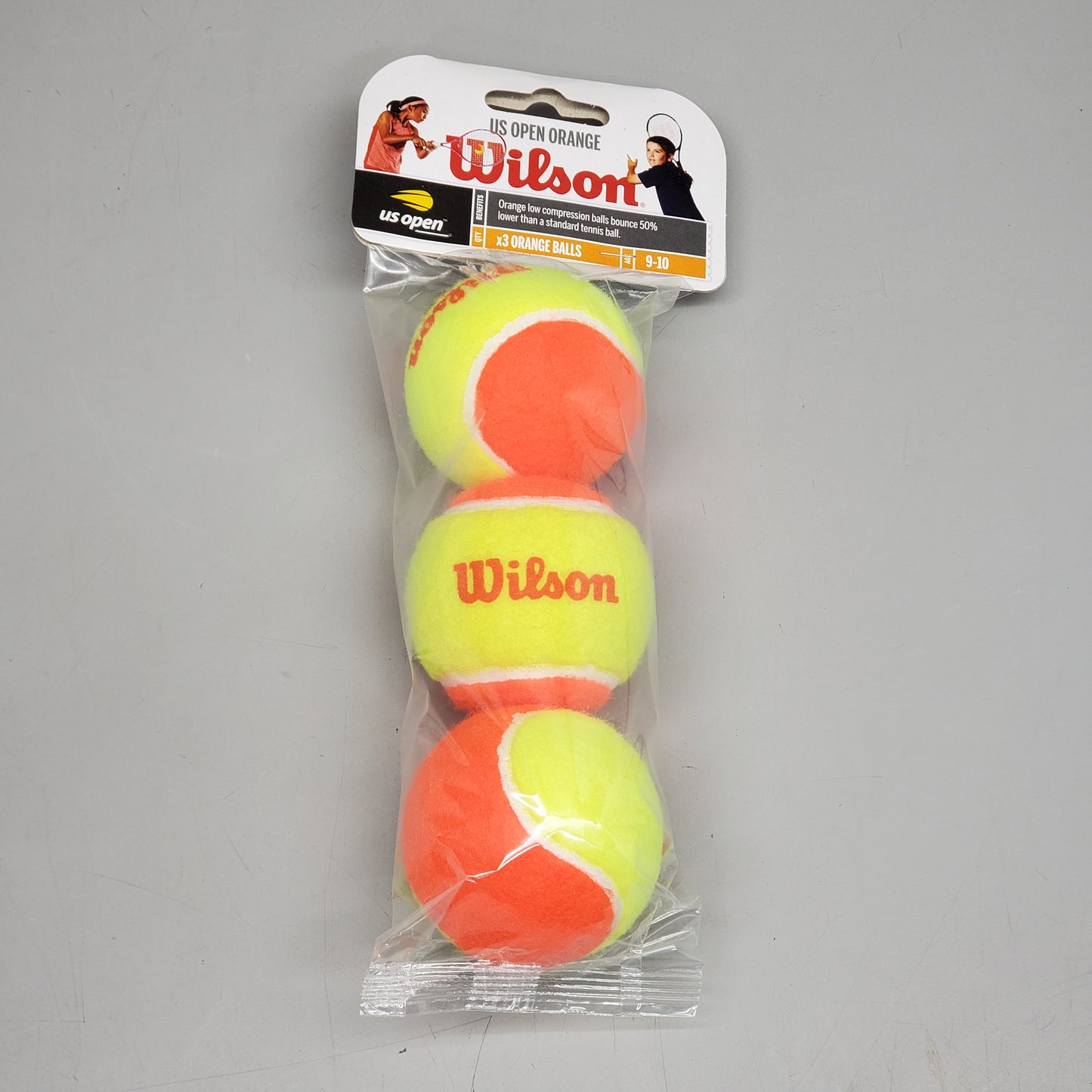 WILSON (4 Pack) Low Compression 3 Ball US Open Orange Tennis Balls WRT1373