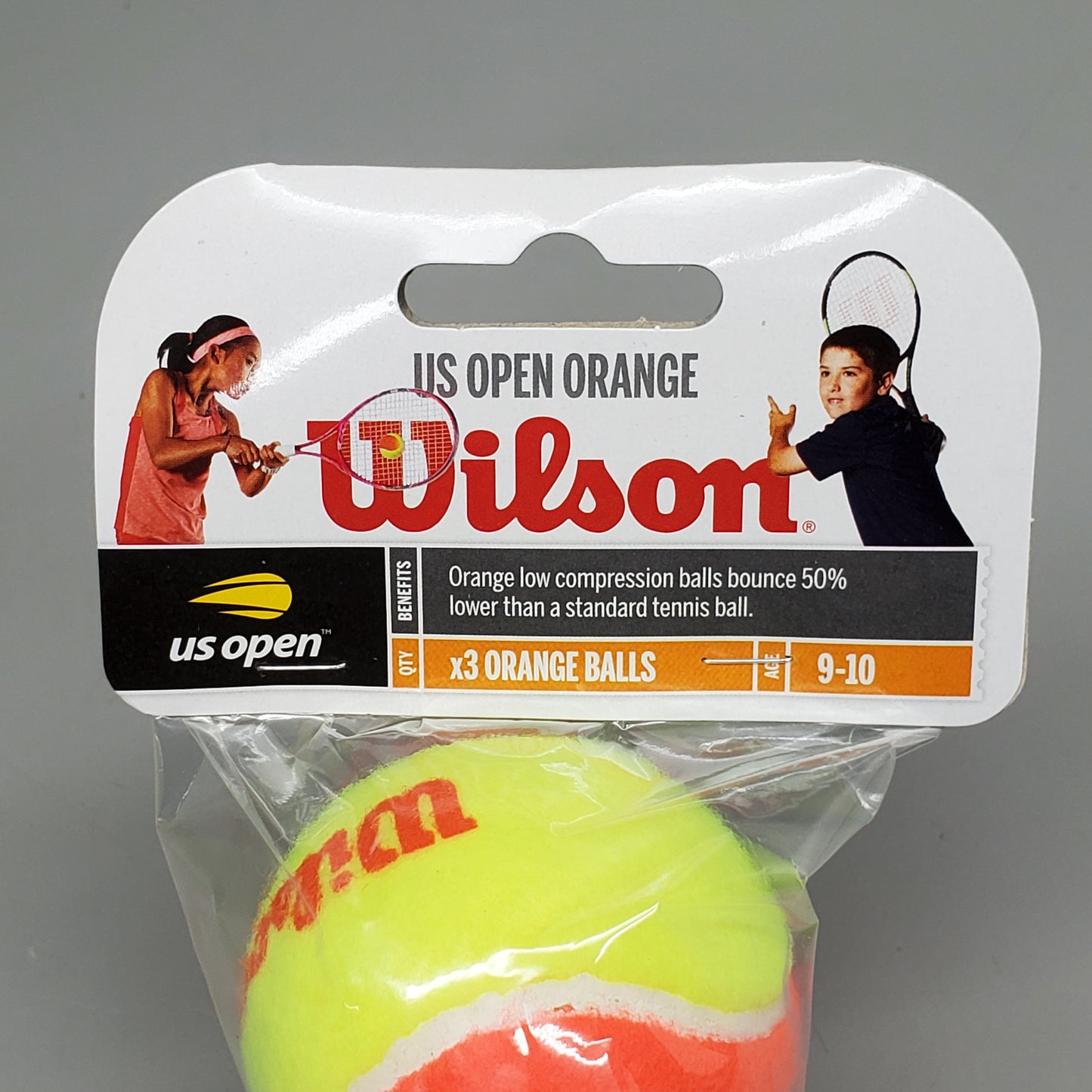 WILSON (4 Pack) Low Compression 3 Ball US Open Orange Tennis Balls WRT1373