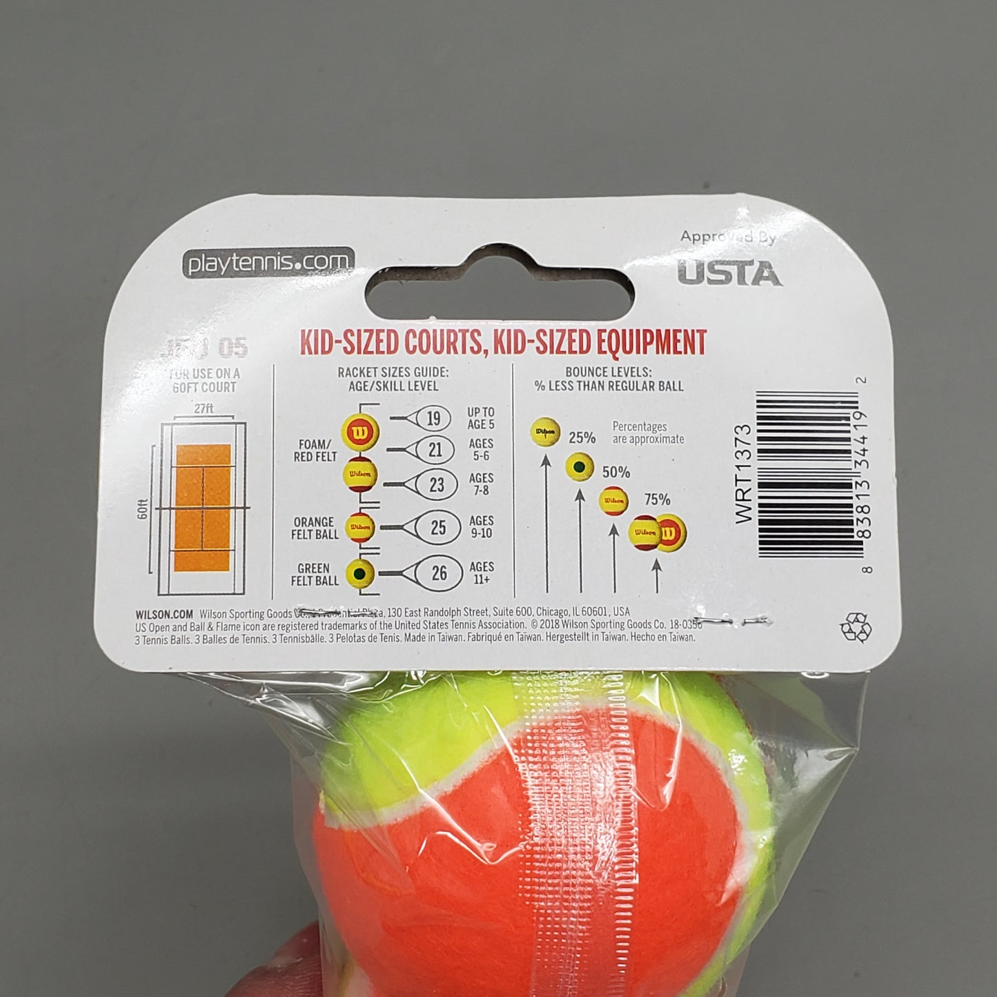 WILSON (4 Pack) Low Compression 3 Ball US Open Orange Tennis Balls WRT1373