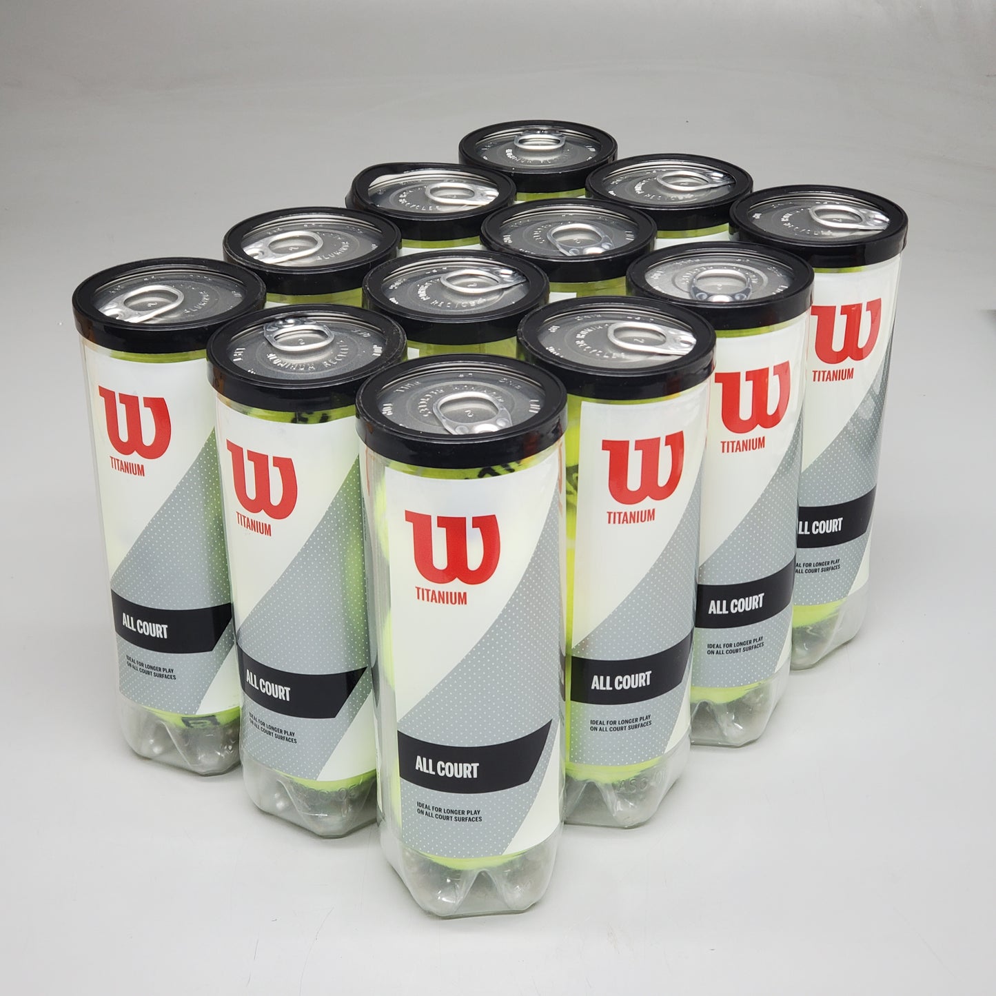 WILSON (12 Pack) All Court 3 Ball Yellow Tennis Balls WRT102100W