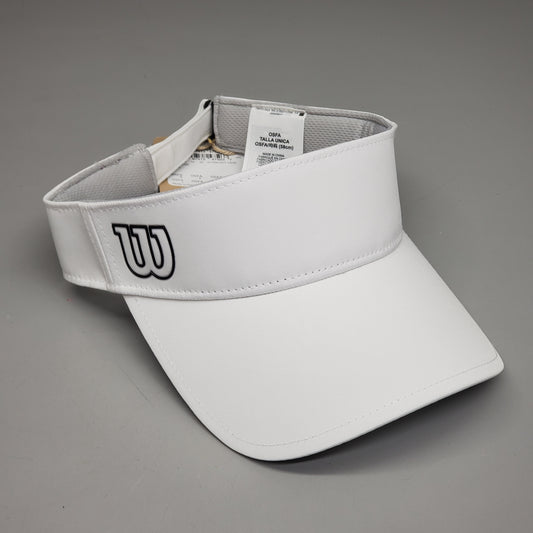 WILSON Logo Tennis Sport Visor Adjustable Fit Ultralight Adult White WRA797703