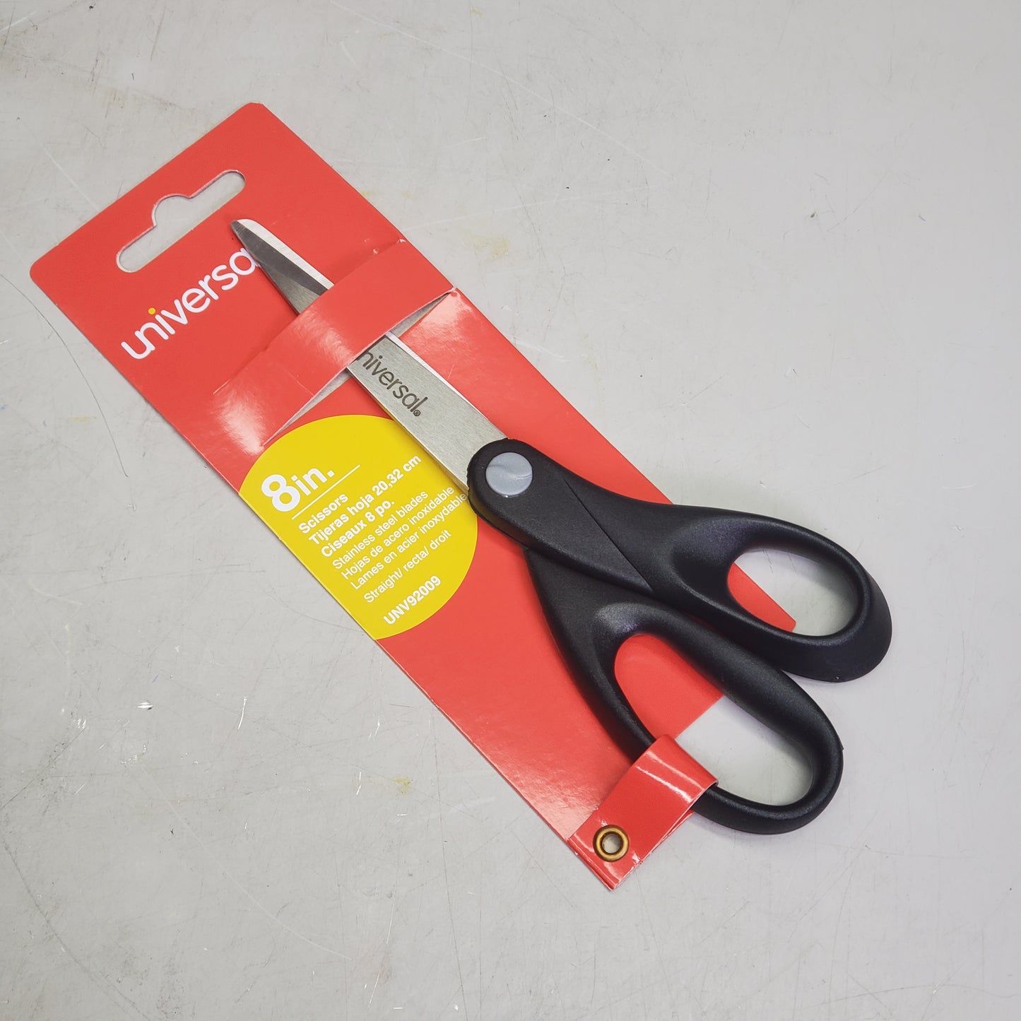 UNIVERSAL (12 Pack) Straight Stainless Steel Scissors 8" Black UNV92009